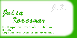 julia korcsmar business card